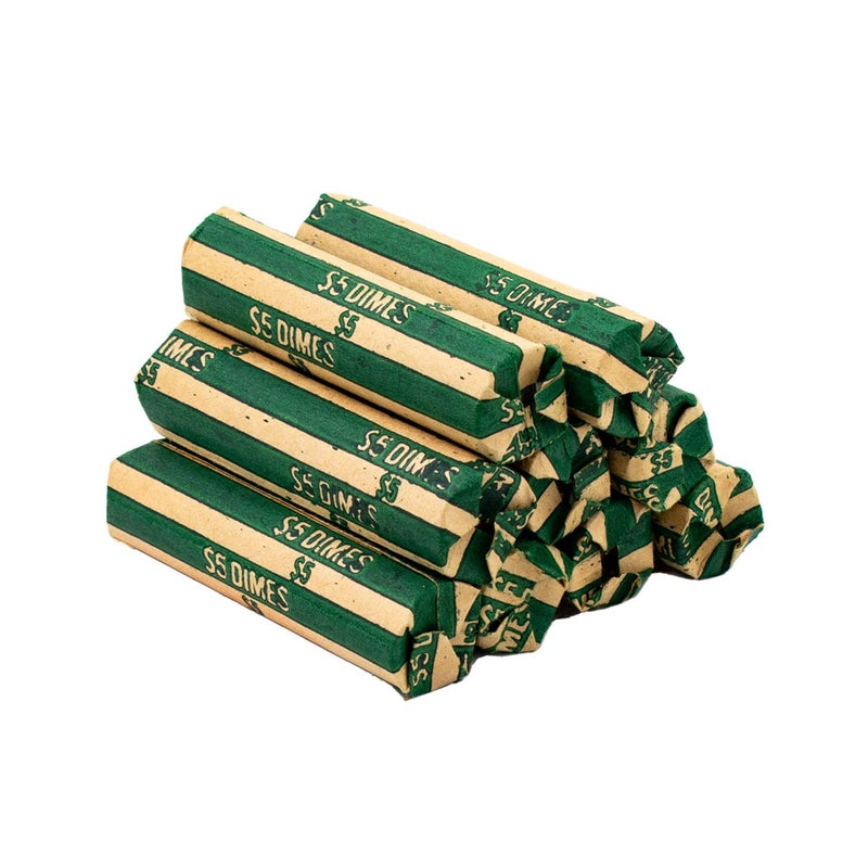 CAROUSELCHECKS Dime Coin Wrappers, 100 Flat Striped Coin Wrappers - Image 5